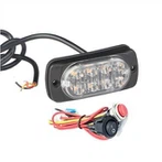 8LED 3W vodotěsné jantarové LED bleskové světlo